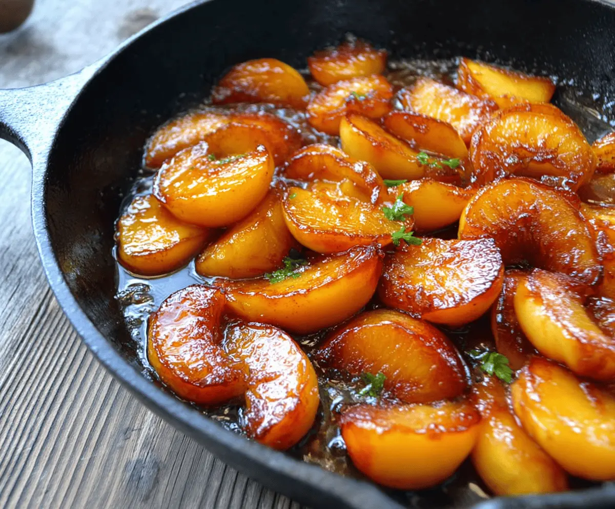 Easy Caramelized Skillet Peaches Recipe