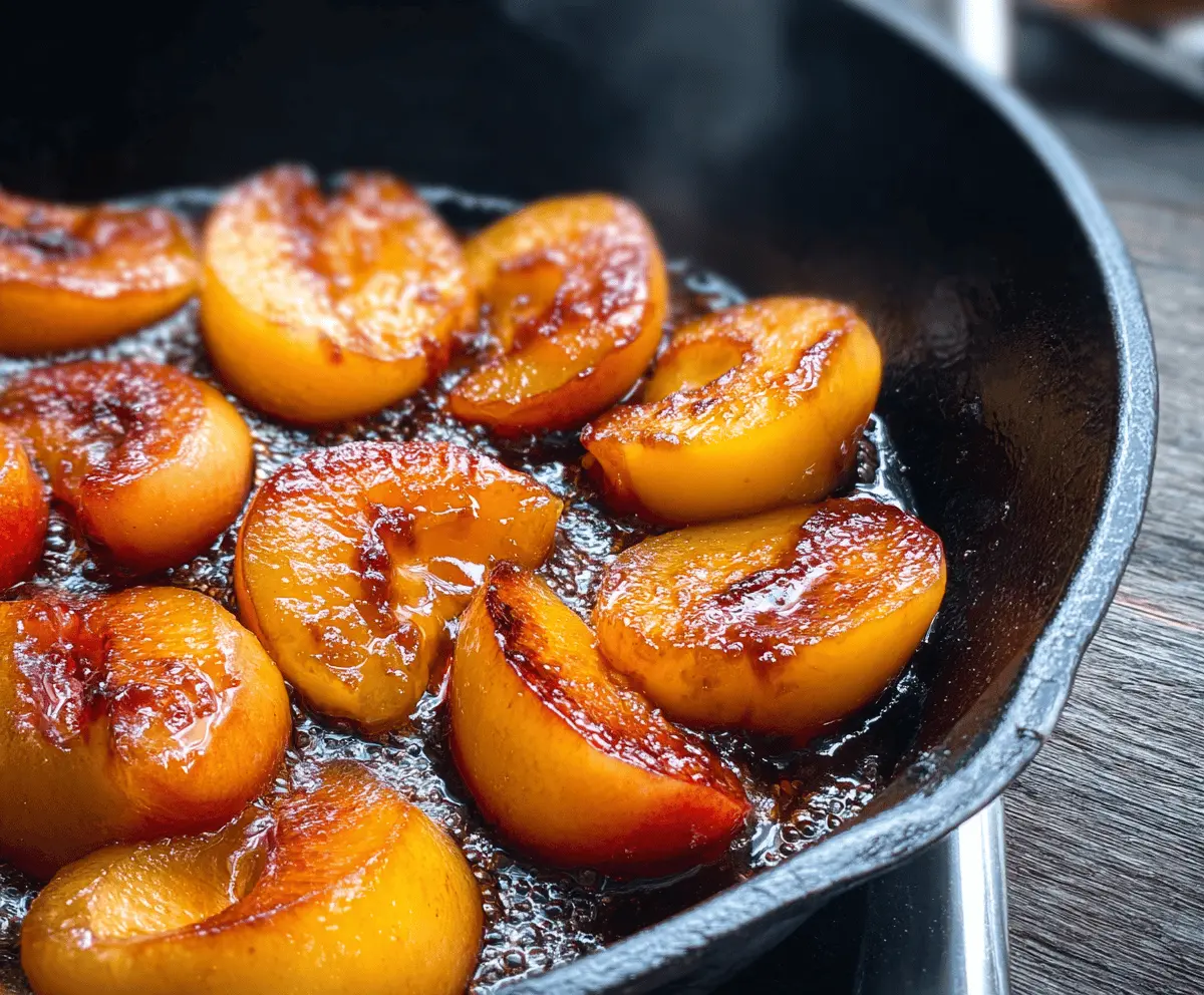 Easy Caramelized Skillet Peaches Recipe