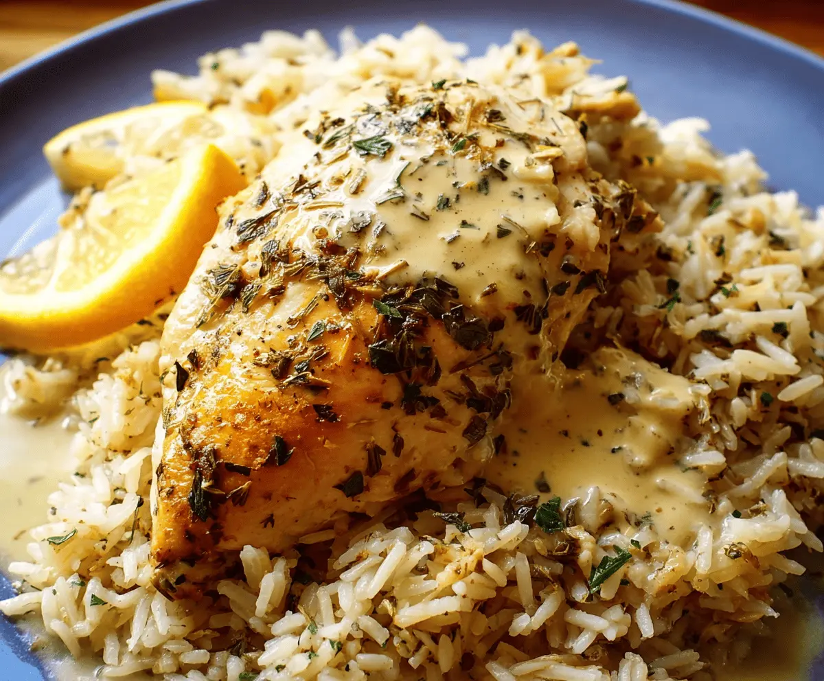Easy Slow Cooker Lemon Herb Chicken and Rice