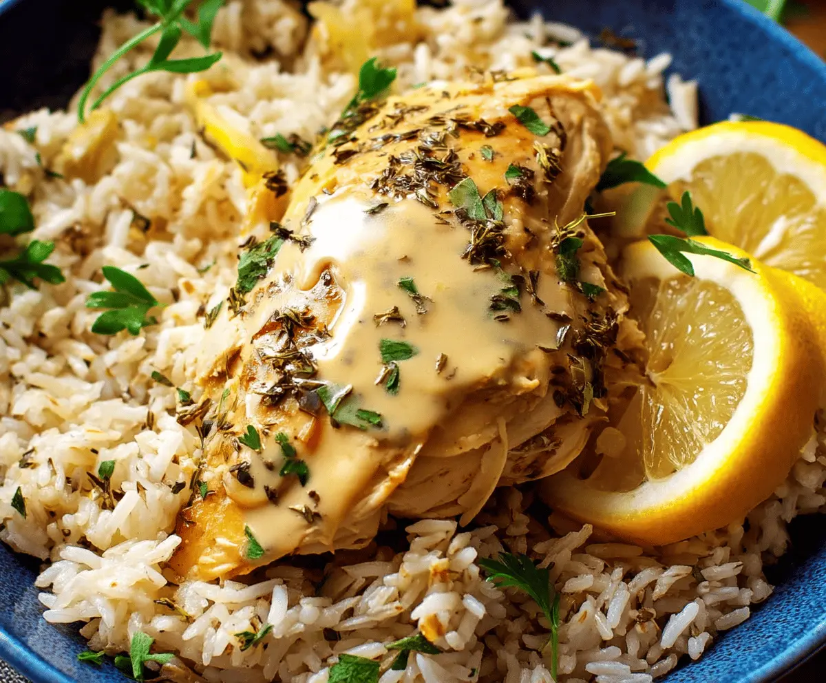 Easy Slow Cooker Lemon Herb Chicken and Rice