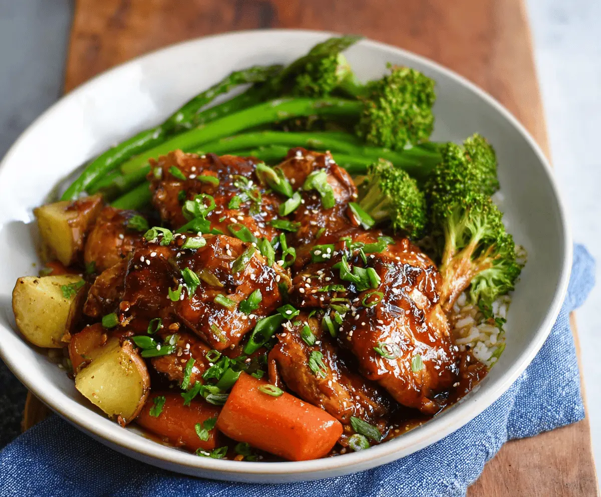 Easy Slow Cooker Honey Garlic Chicken with Veggies