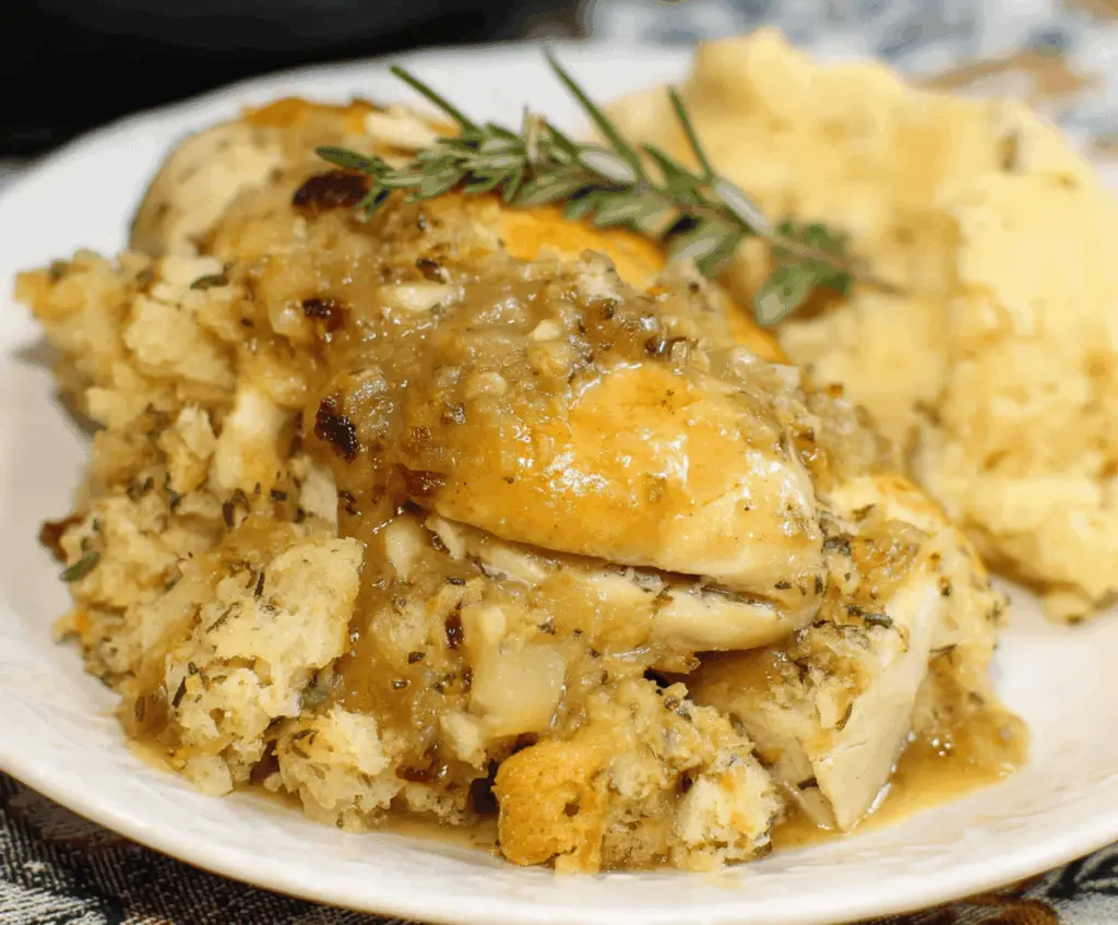 Easy Crock Pot Chicken and Stuffing Recipe