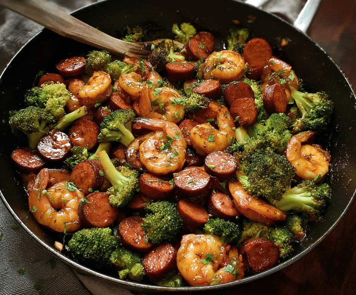 Savory Honey Garlic Shrimp and Sausage with Broccoli
