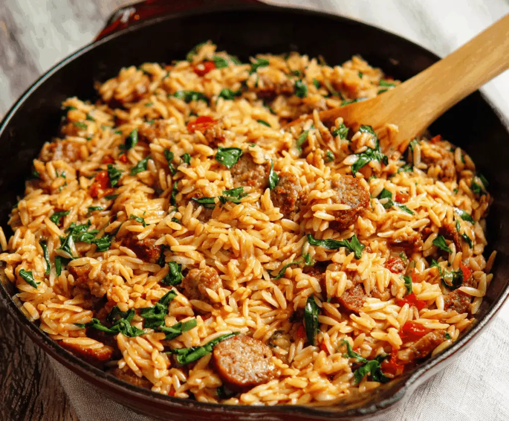 One-Pot Italian Sausage and Orzo Pasta Recipe