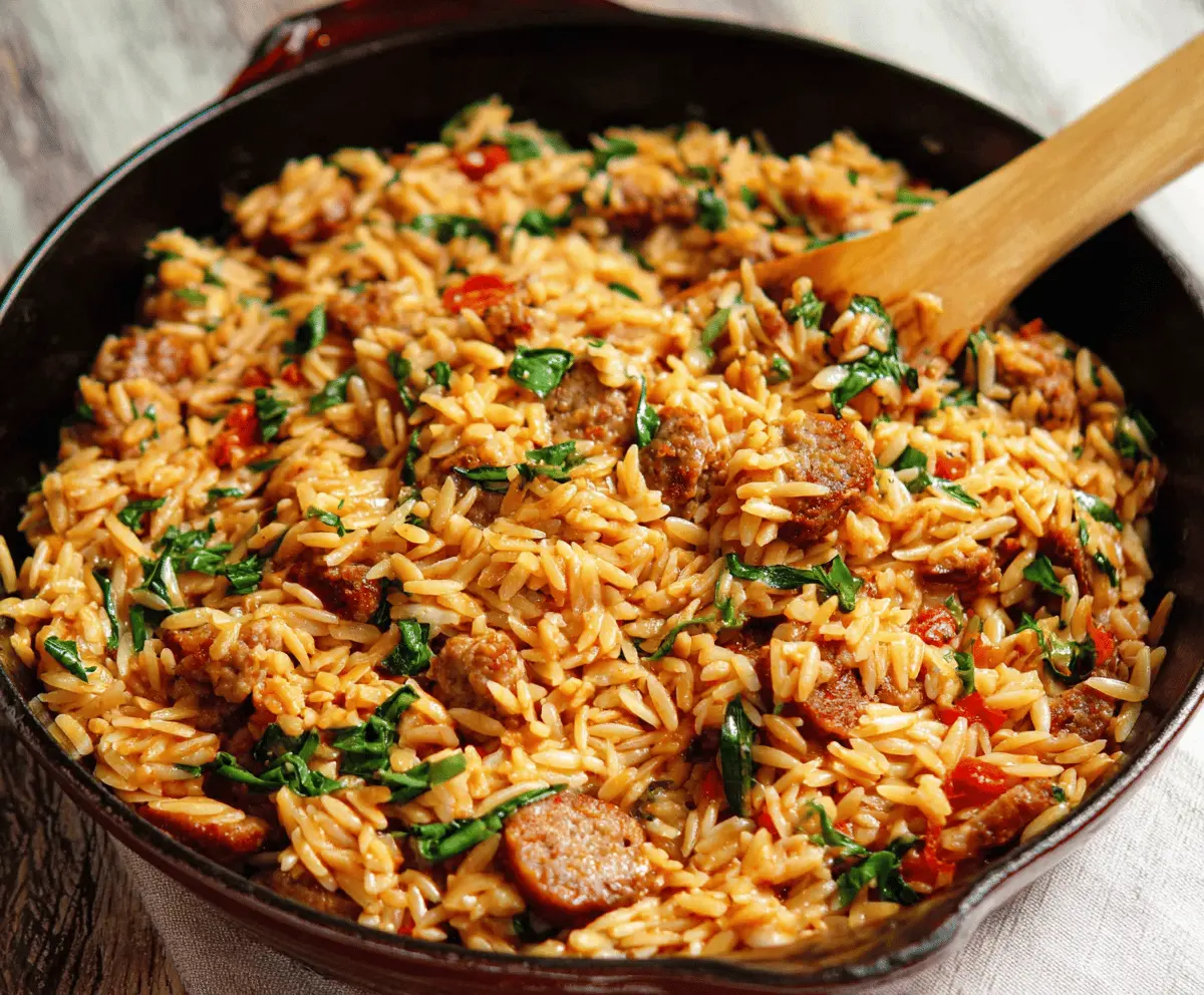 One-Pot Italian Sausage and Orzo Pasta Recipe