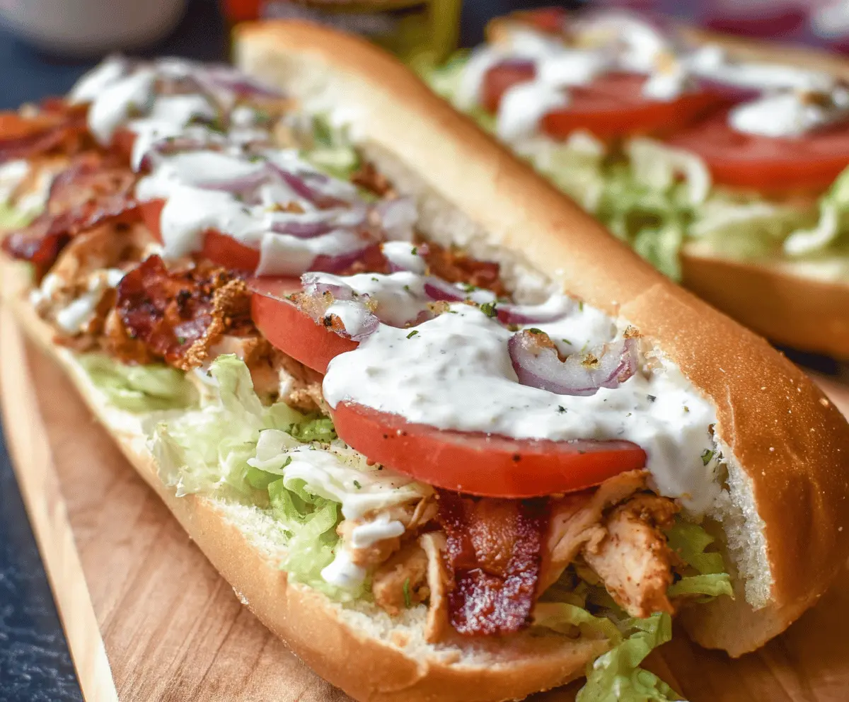 Easy Chopped Chicken Bacon Ranch Sub Recipe