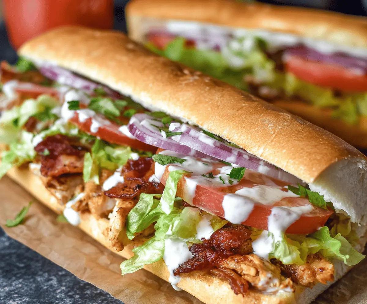 Easy Chopped Chicken Bacon Ranch Sub Recipe