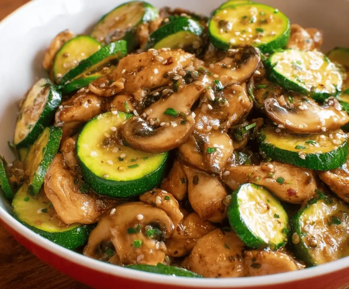 Easy Zucchini Mushroom Chicken Stir Fry Recipe
