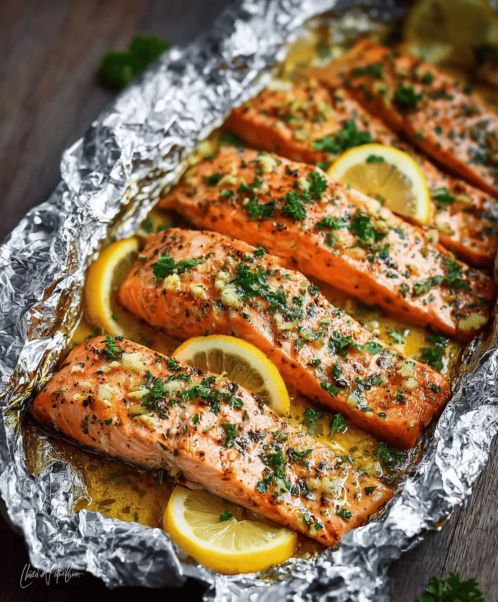 Easy Garlic Butter Salmon Foil Packets