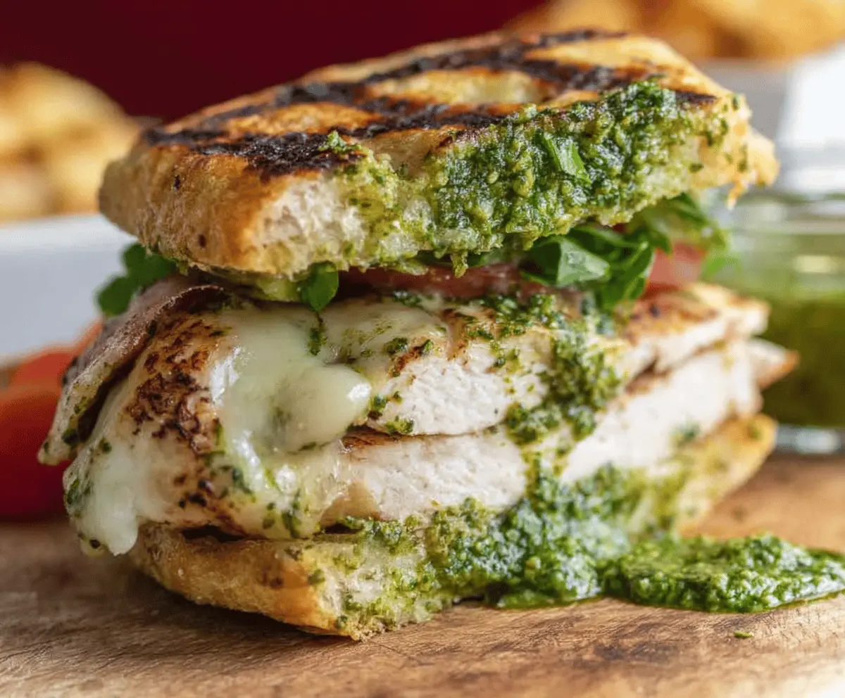 Pesto Chicken Sandwich On Sourdough