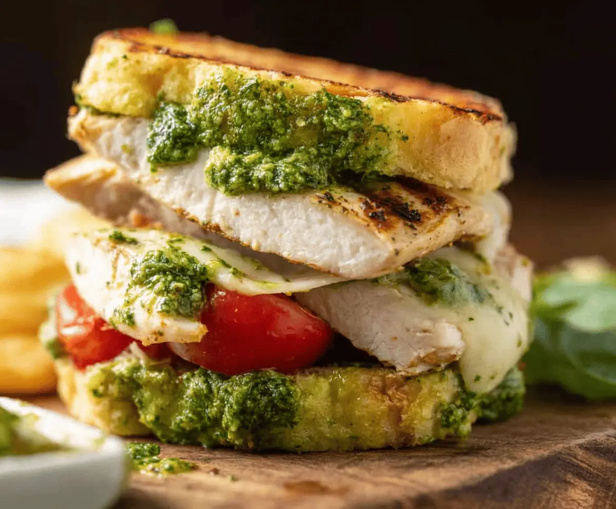 Pesto Chicken Sandwich On Sourdough