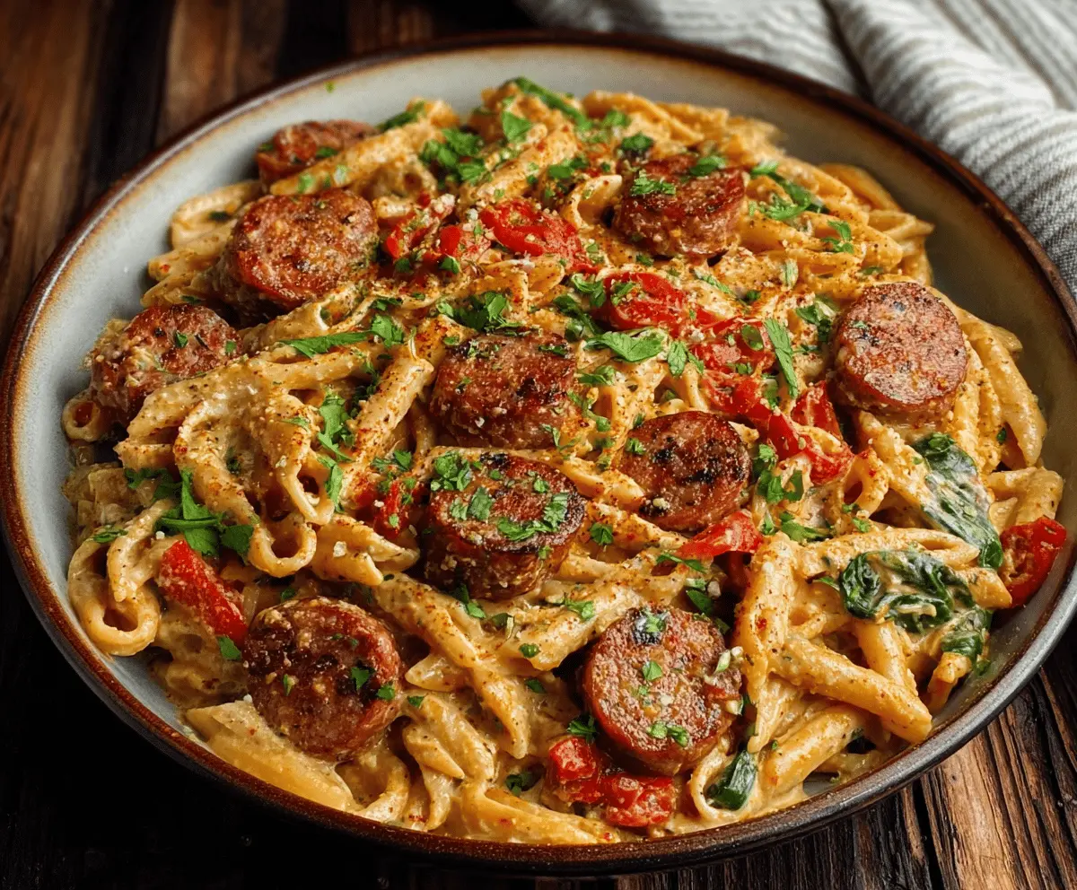 Creamy Cajun Sausage Pasta