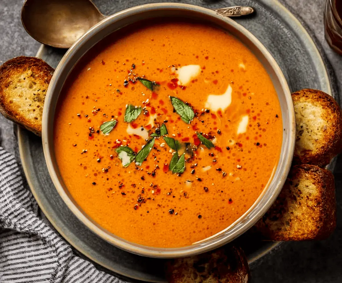 Creamy Roasted Garlic Tomato Soup
