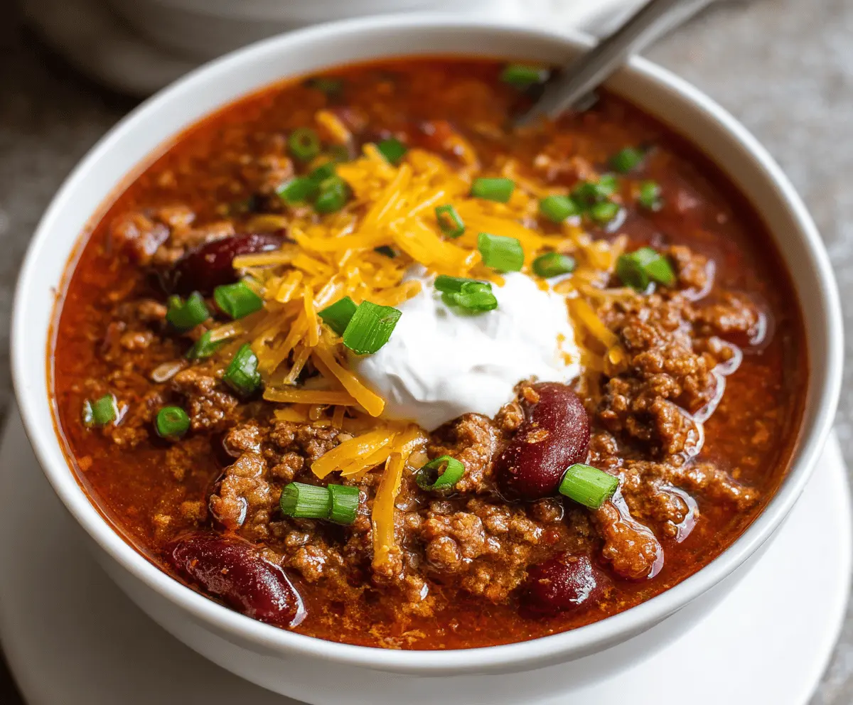 Crockpot Chili with Ground Beef and Beans