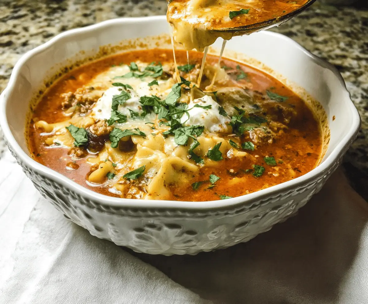 High Protein Lasagna Soup