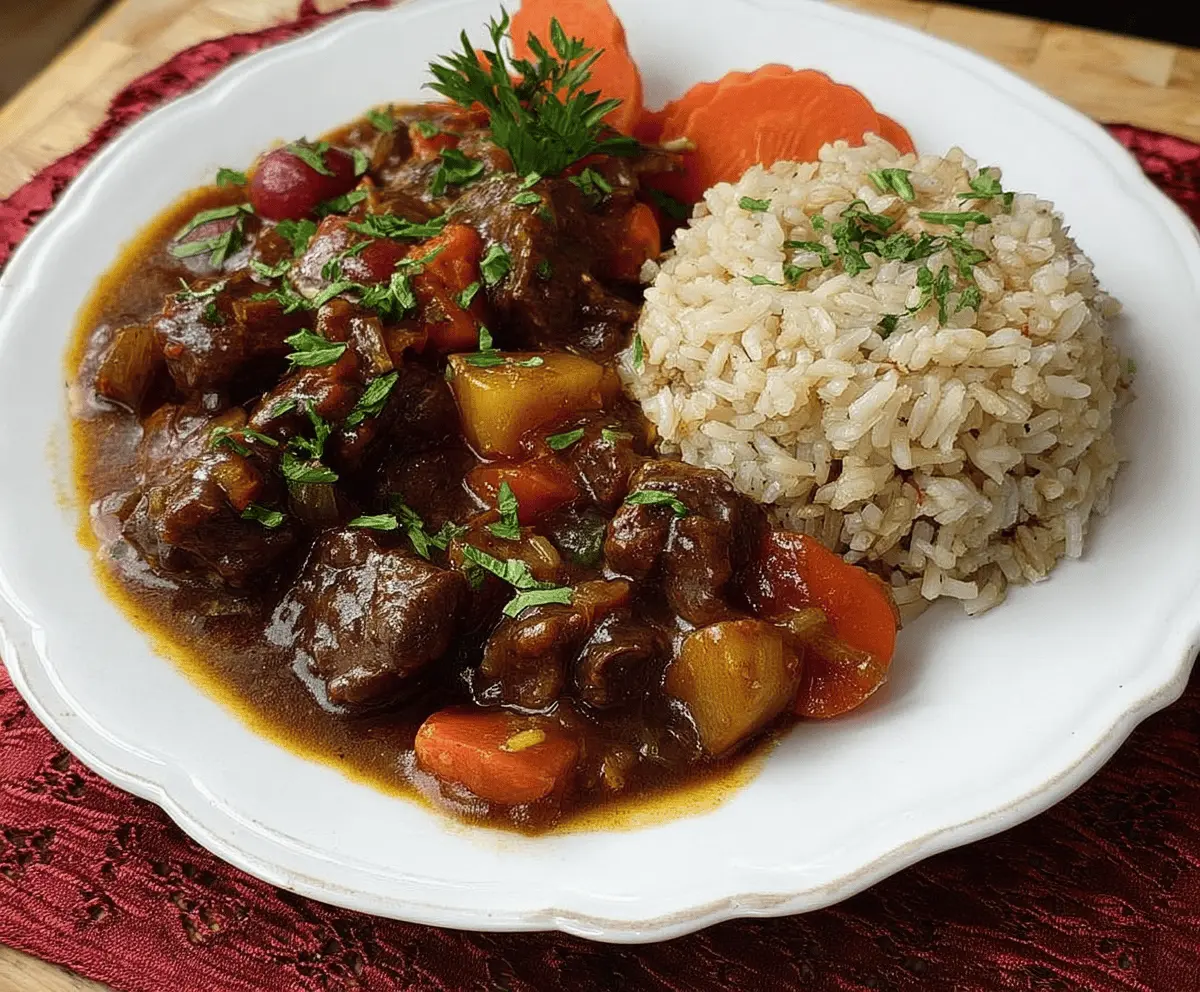 Jamaican Beef Stew with Rice