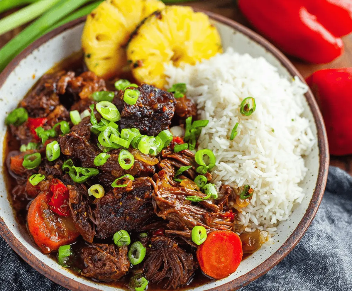 Jamaican Beef Stew with Rice