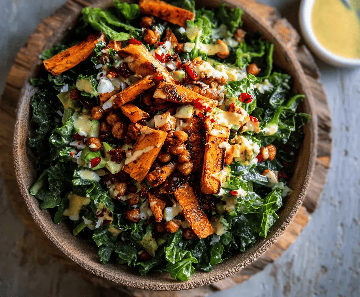 Roasted Sweet Potato Kale Salad