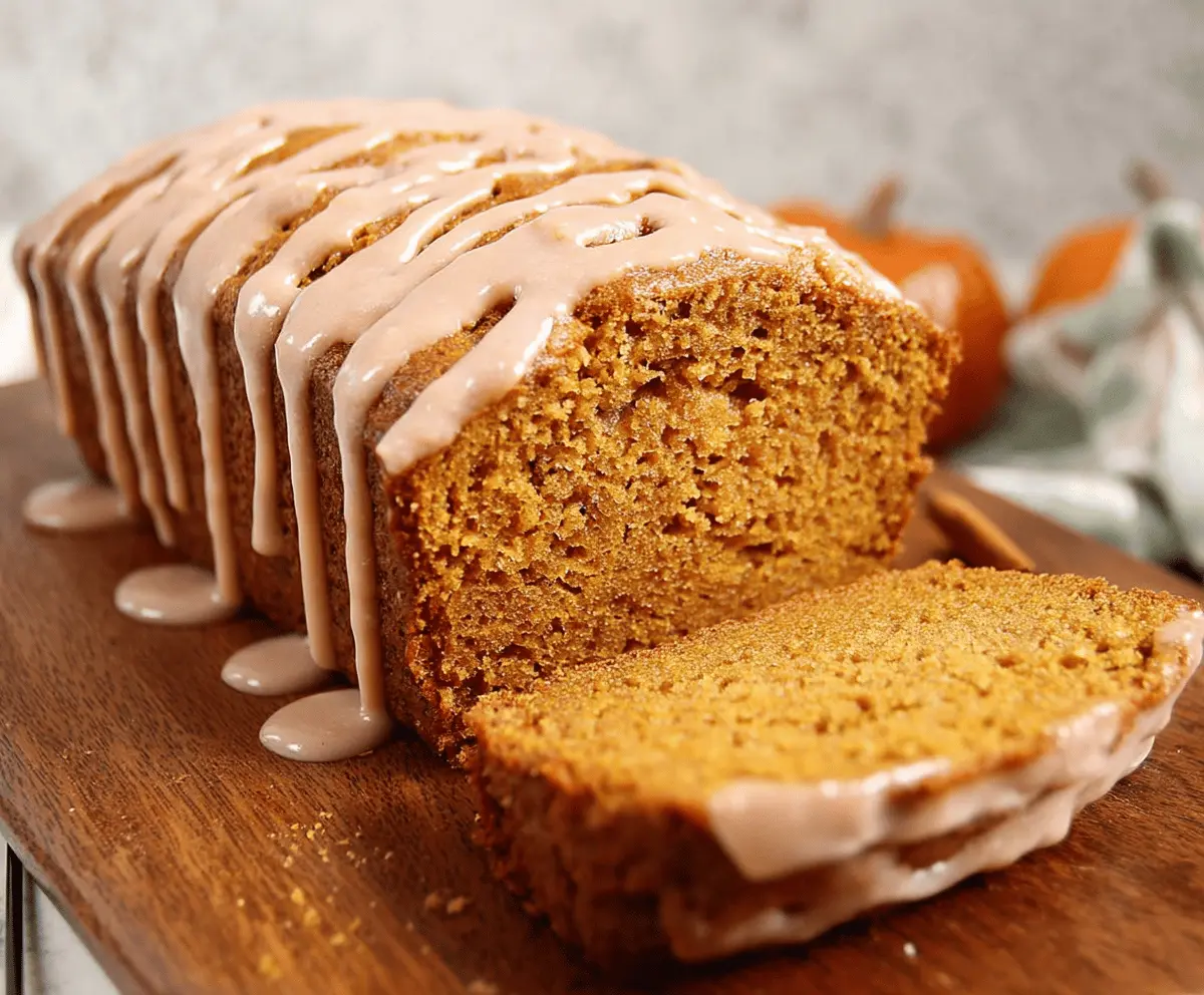 Spiced Pumpkin Bread with Cinnamon Glaze