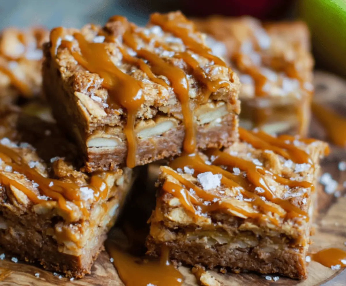 Salted Caramel Apple Bars