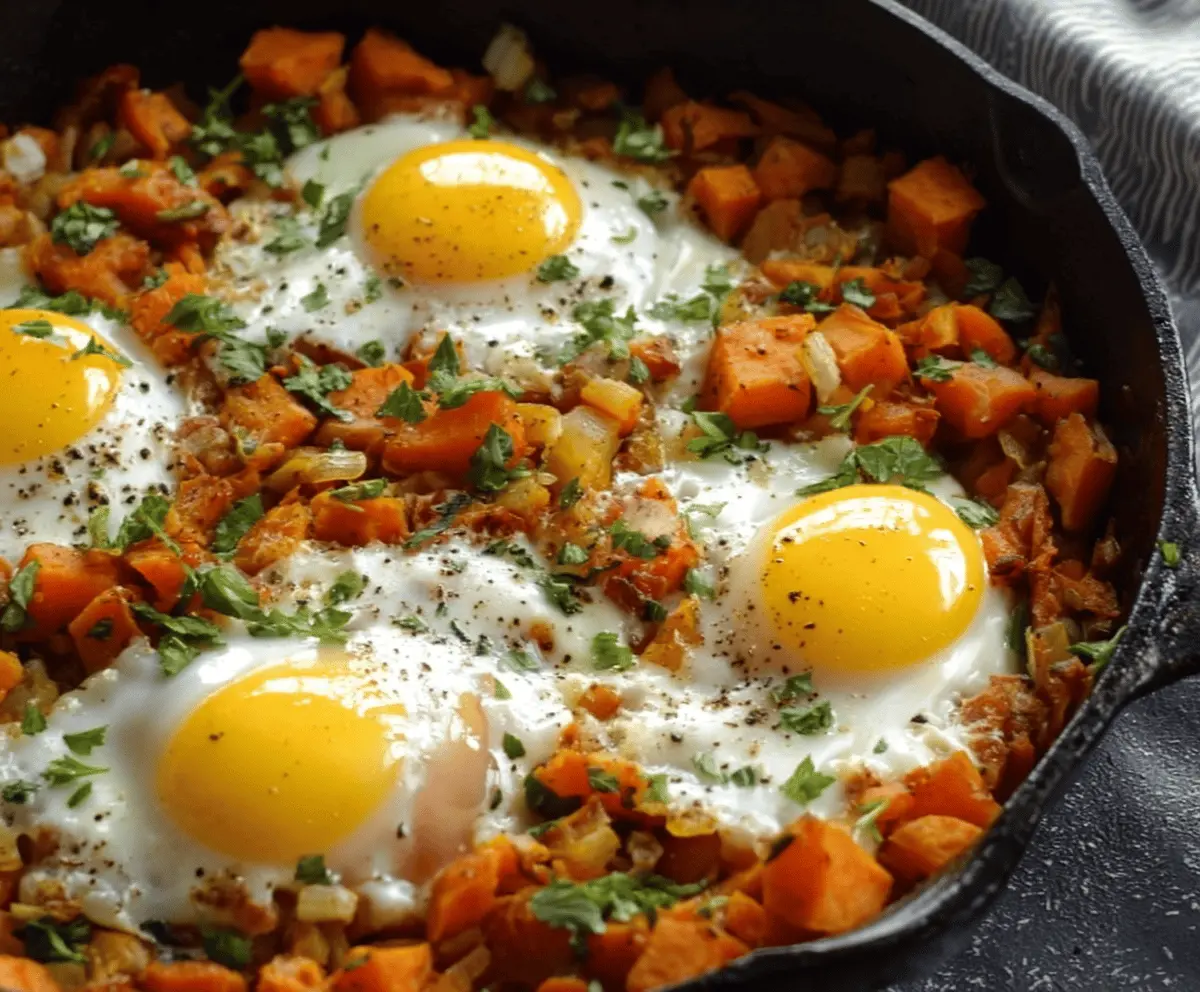 Sweet Potato Breakfast Hash with Eggs